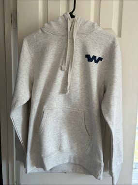 Men's Light Gray Crewneck Hoodie with Navy 'W' Logo